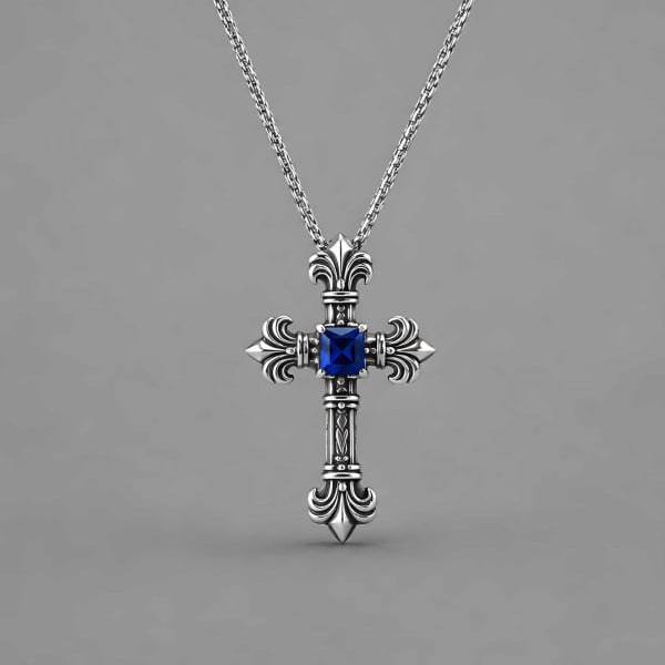 Pendentif homme argent massif croix celtique avec zirconium