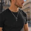 Pendentif homme argent massif croix celtique avec zirconium