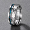 Men's Turquoise and Horn Tungsten Carbide Ring – 8 mm