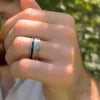 Bague homme en carbure de tungstène turquoise et corne – 8 mm