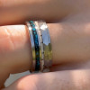 Bague homme en carbure de tungstène turquoise et corne – 8 mm