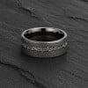 Bague personnalisable Tungstene aspect sablé