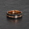 Bague personnalisee tungstene brosse rainure alliance homme femme
