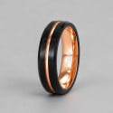 Bague personnalisee tungstene brosse rainure alliance homme femme