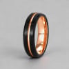 6mm Bague personnalisee tungstene brosse rainure alliance homme femme