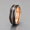 Bague personnalisee tungstene brosse rainure alliance homme femme