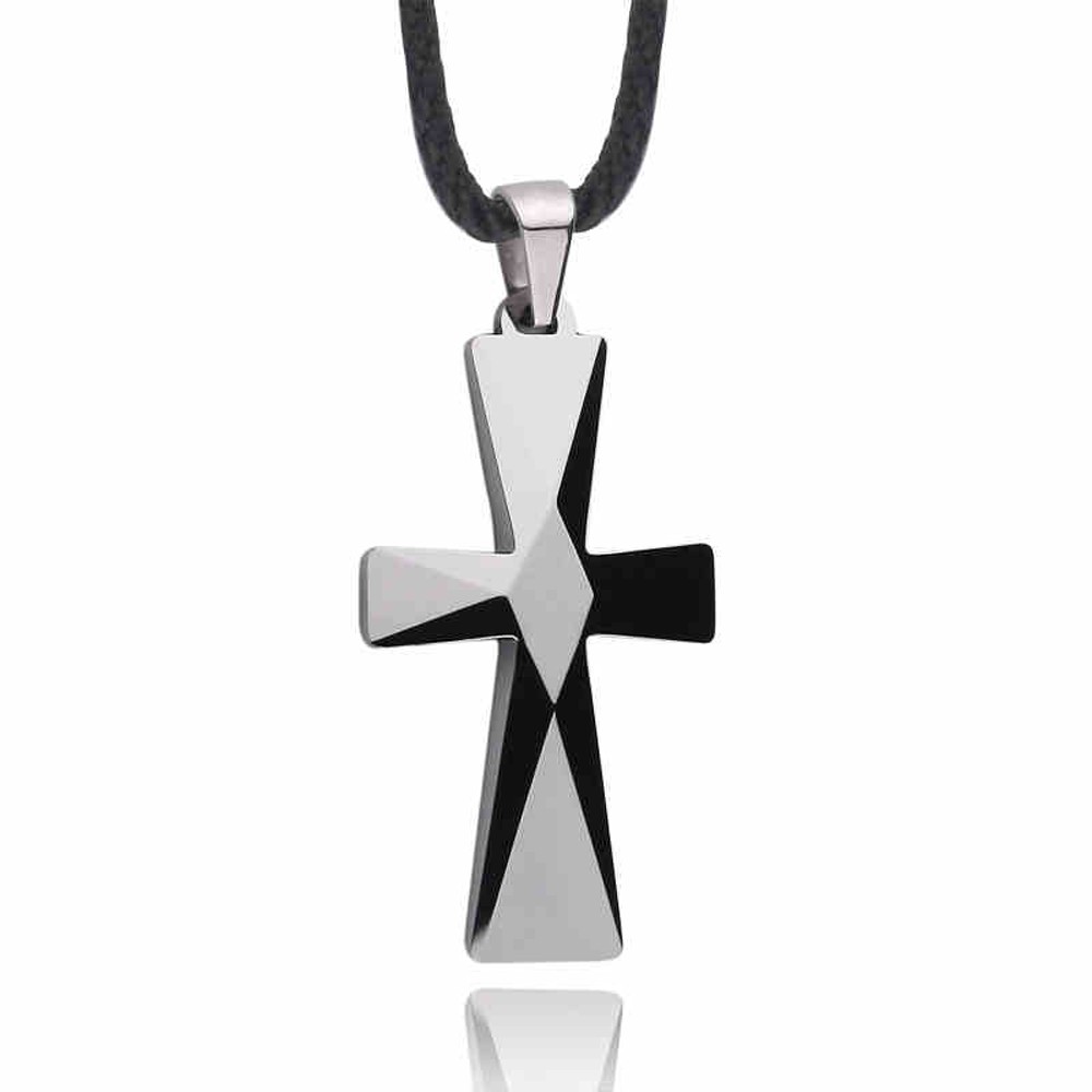 Men S High Polished Faceted Tungsten Cross Pendant Bijoux Men S Tungsten Cross Pendant