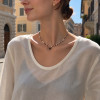 Collier perles eau douce onyx noir fermoir or lamine
