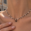 Collier perles eau douce onyx noir fermoir or lamine