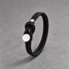 Bracelet homme en cuir tressé double cordon avec fermoir personnalisable