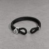 Bracelet homme en cuir tressé double cordon avec fermoir personnalisable