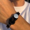 Bracelet homme en cuir tressé double cordon avec fermoir personnalisable
