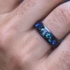 6mm Bague personnalisee alliance tungstene opale bleue