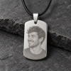Pendentif personnalise homme plaque militaire en tungstene personnaliser
