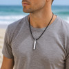 M Pendentif personnalise homme tungstene barre finition polie miroir