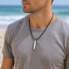 M Pendentif personnalise homme tungstene barre finition polie miroir