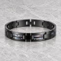 Men's New Design Black Ceramic Bracelet Abalone Inlay