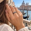 Bague mariage personnalisee titane turquoise a graver