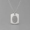 M Pendentif personnalise homme collier Acier empreinte chat ecrin secret a graver personnaliser