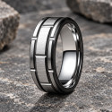 Bague homme anneau tungstene rainure rouage personnalisable
