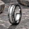 M Bague homme anneau tungstene rainure rouage personnalisable