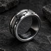 Bague homme anneau tungstene rainure rouage personnalisable