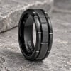N Bague homme anneau tungstene rainure rouage personnalisable
