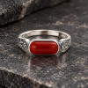 Bague argent celtique onyx rouge