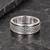 Bague argent tresse tournant anti-stress homme