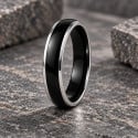6N Bague personnalisee homme anneau alliance dome tungstene