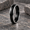 6N Bague personnalisee homme anneau alliance dome tungstene