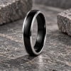6N Bague personnalisee homme anneau alliance dome tungstene