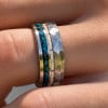 Bague homme en carbure de tungstène turquoise et corne – 8 mm