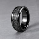 Personalized black Tungsten wedding ring