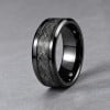 Bague personnalisee alliance anneau Tungstene noir