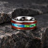 Bague personnalisee homme anneau tungstene bois nacre a graver