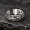 Bague ouverte argent motif maille serpent homme femme