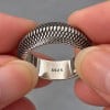 Bague ouverte argent motif maille serpent homme femme