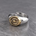 Open silver men's ring eye of providence freemasonry