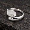 Bague ouverte argent goutte eau polie