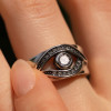 Bague argent ouverte oeil de dieu zirconium