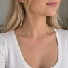 Collier perles eau douce 4-5mm qualite AAA chaine plaquée or 14K