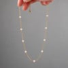 Collier perles eau douce 4-5mm qualite AAA chaine plaquée or 14K