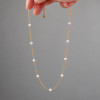 Collier perles eau douce 4-5mm qualite AAA chaine plaquée or 14K