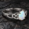 Bague argent 925 rhodie celtique opale ovale