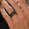 Bague alliance dome tungstène rainuré plaqué or personnalisable