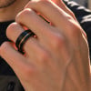 Bague alliance dome tungstène rainuré plaqué or personnalisable