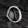 Bague argent ouverte chevalière hexagone