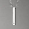 L Pendentif personnalise collier couple barre acier serti zirconium a graverM