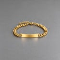 Bracelet personnalise homme gourmette dore chaine gravure personnalise